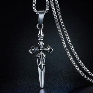 ❤️Fashion cross hip hop pendant necklace for women/men, N90201P180